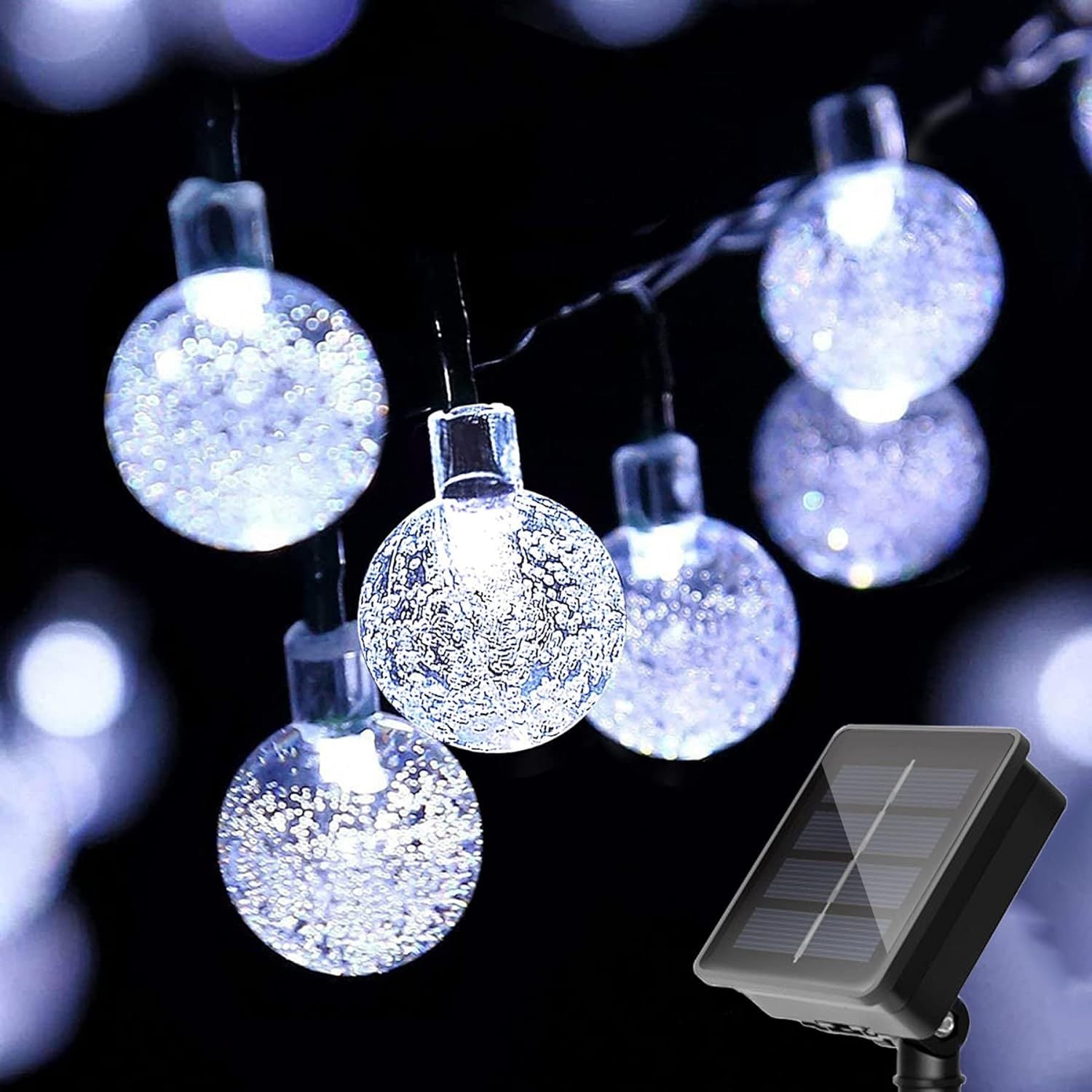 12M 100LEDs Solar Globe Lights Waterproof Outdoor Solar Garden Fairy String Lights