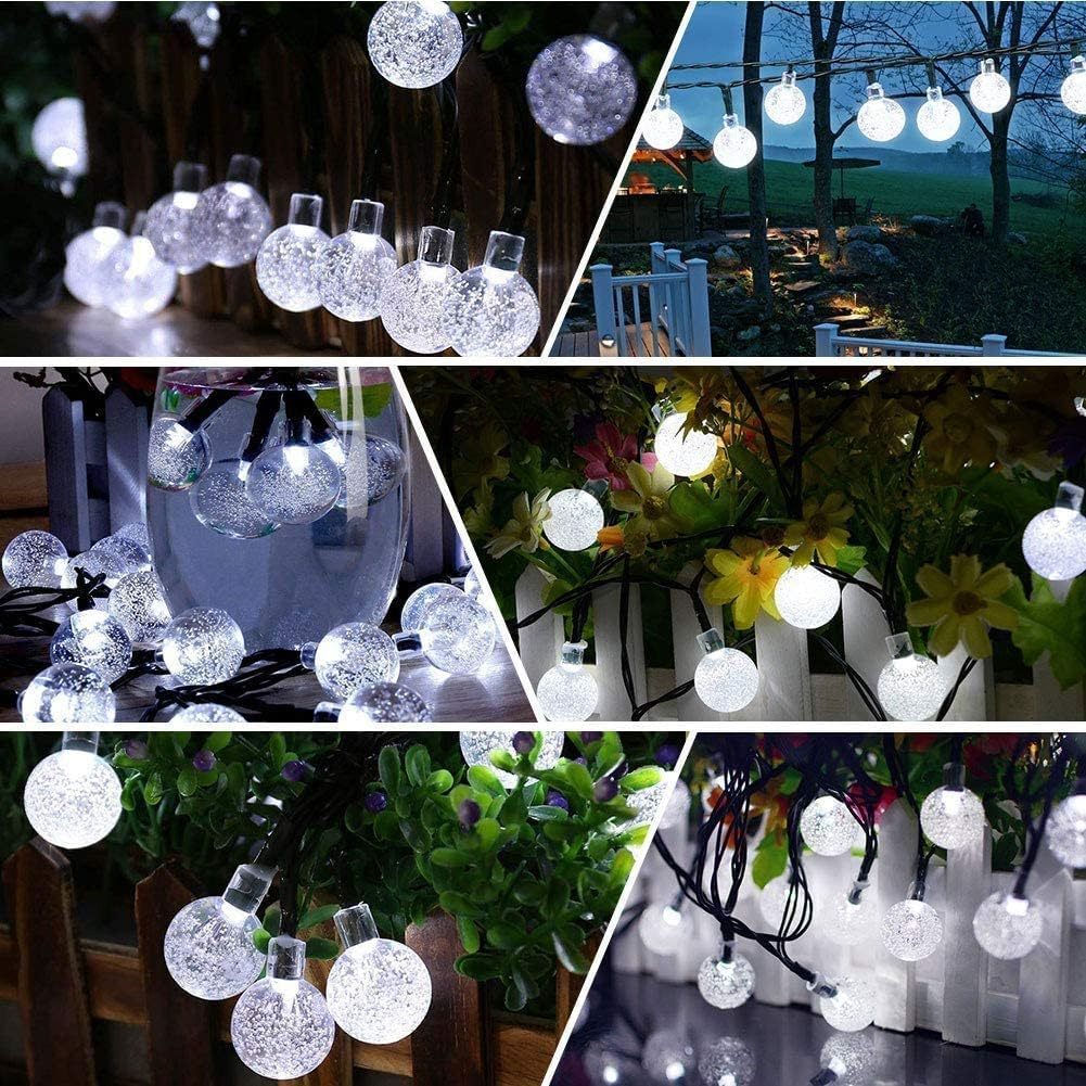 12M 100LEDs Solar Globe Lights Waterproof Outdoor Solar Garden Fairy String Lights