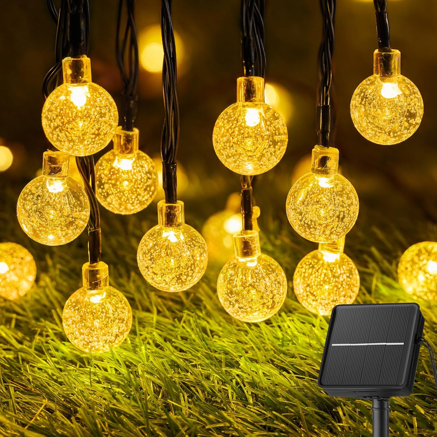 12M 100LEDs Solar Globe Lights Waterproof Outdoor Solar Garden Fairy String Lights