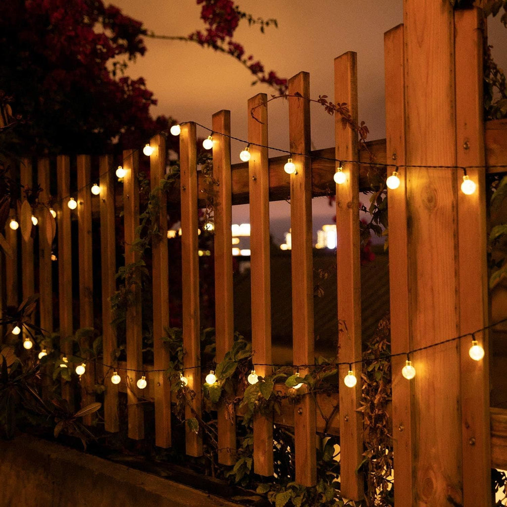 Globe Solar String Lights 12M 100LED Outdoor Bulb String Lights Waterproof Solar Patio Lights for Patio, Garden, Gazebo, Yard, Outdoors
