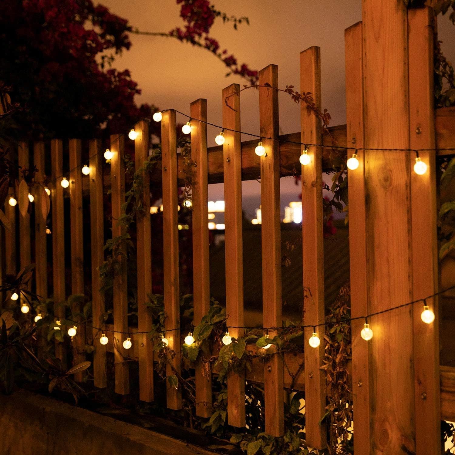 Globe Solar String Lights 12M 100LED Outdoor Bulb String Lights Waterproof Solar Patio Lights for Patio, Garden, Gazebo, Yard, Outdoors
