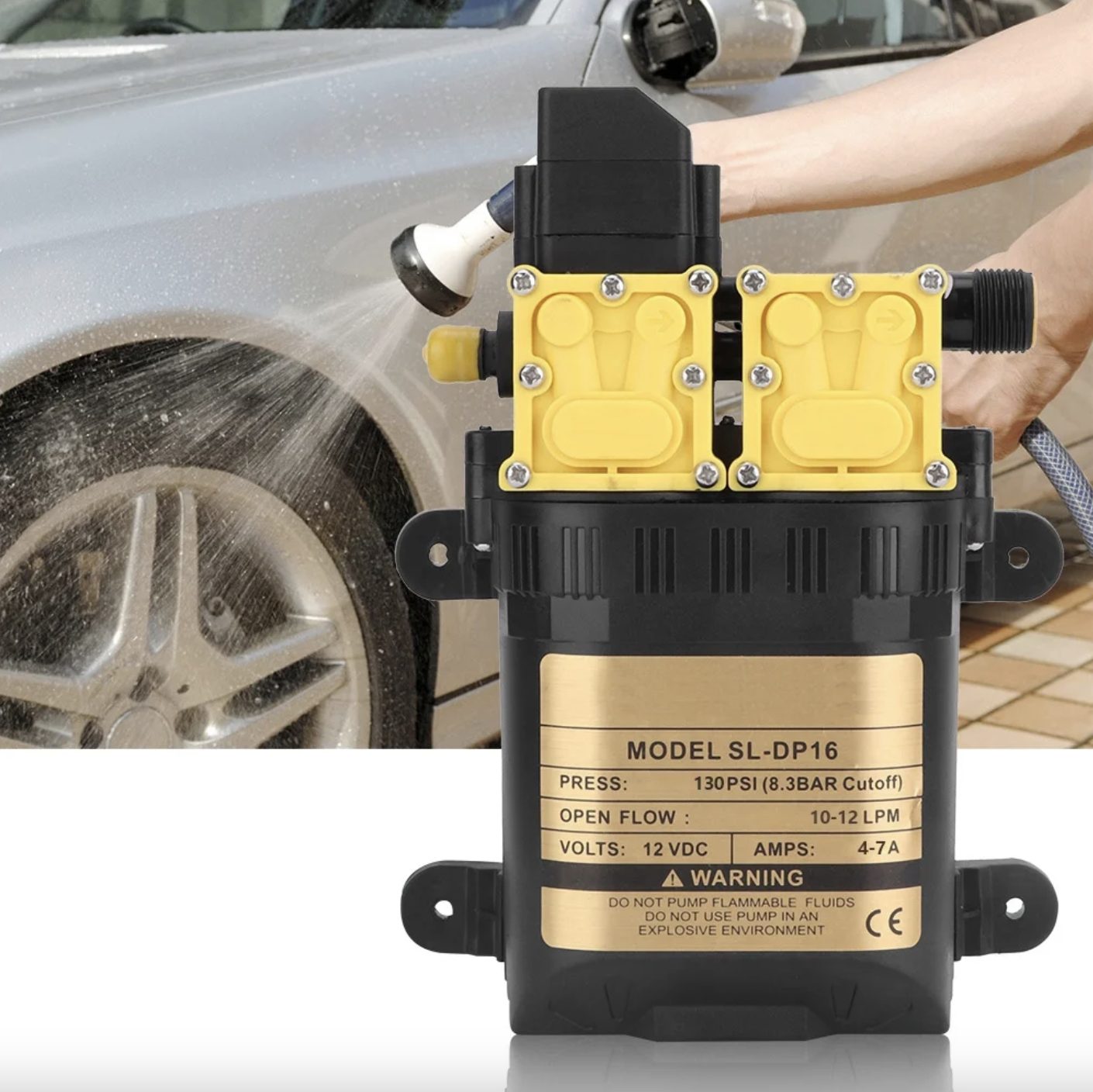 12V Automatic Water Pump 12L 130PSI High Pressure Self Priming Caravan Marine Pump