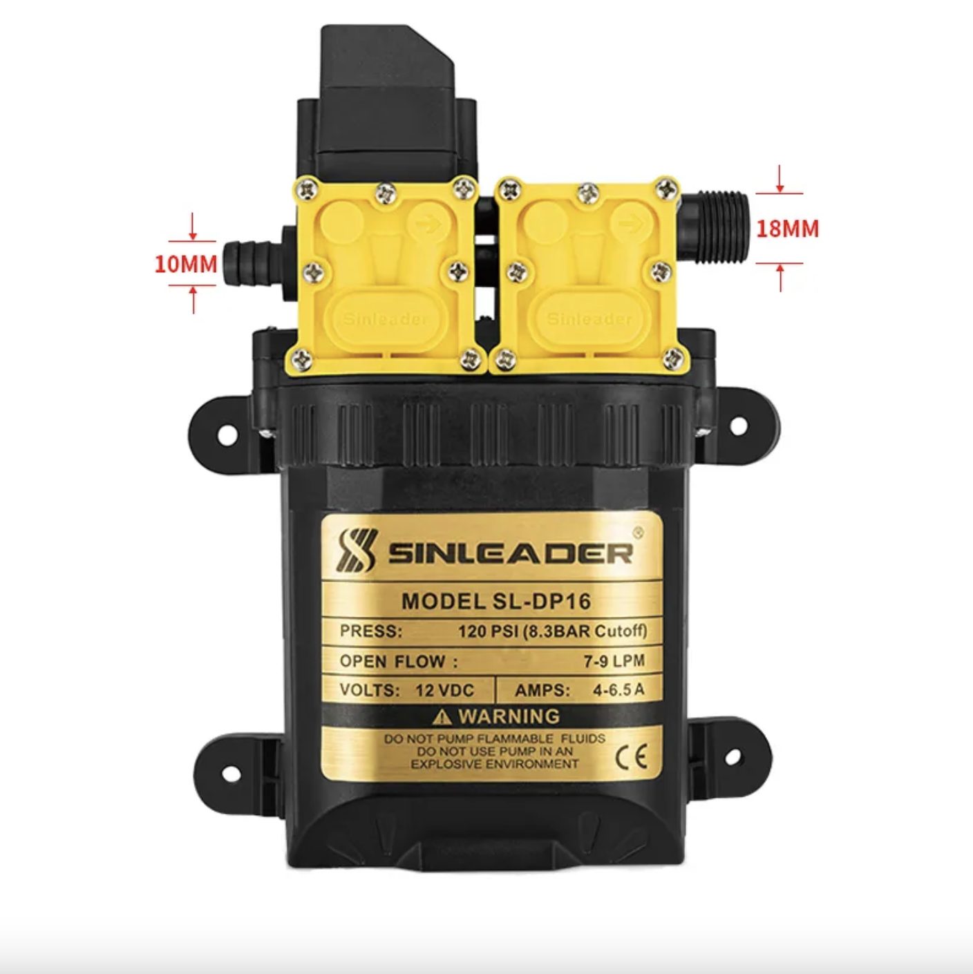 12V Automatic Water Pump 12L 130PSI High Pressure Self Priming Caravan Marine Pump
