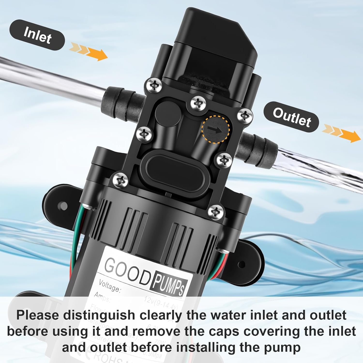 12V Automatic Water Pump 6L 130PSI Pressure Self Priming Caravan Pump