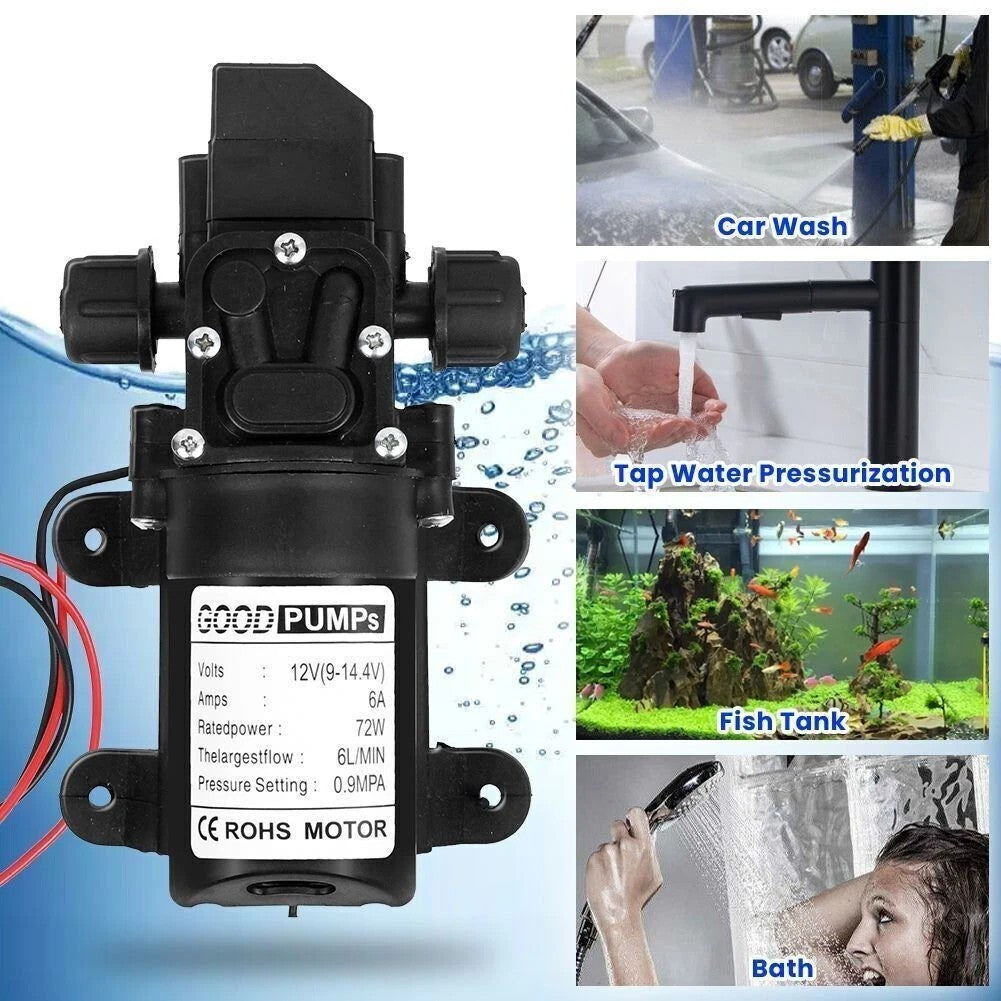 12V Automatic Water Pump 6L 130PSI Pressure Self Priming Caravan Pump