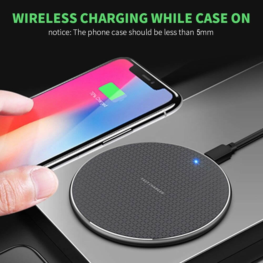 15W Qi Wireless Charger Fast Charging Pad USB-C for iPhone Samsung
