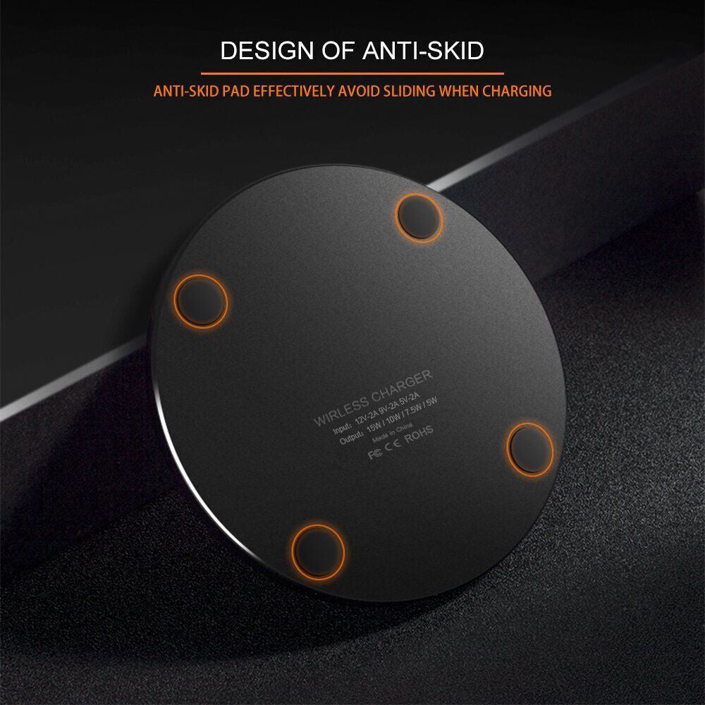 Fast Qi Wireless Charger 15W Charging Pad for iPhone Samsung Oppo