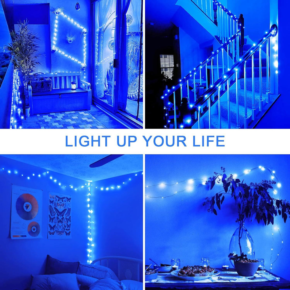 20M 200 LED String Lights - Blue Light