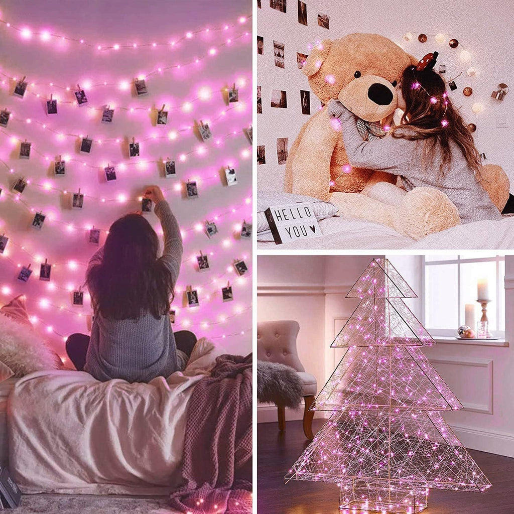 20M 200 LED String Lights - Pink Light