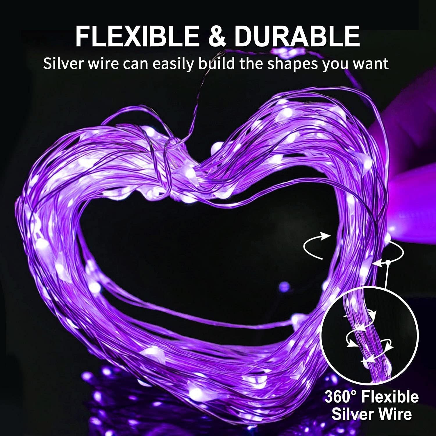20M 200 LED String Lights - Purple Light