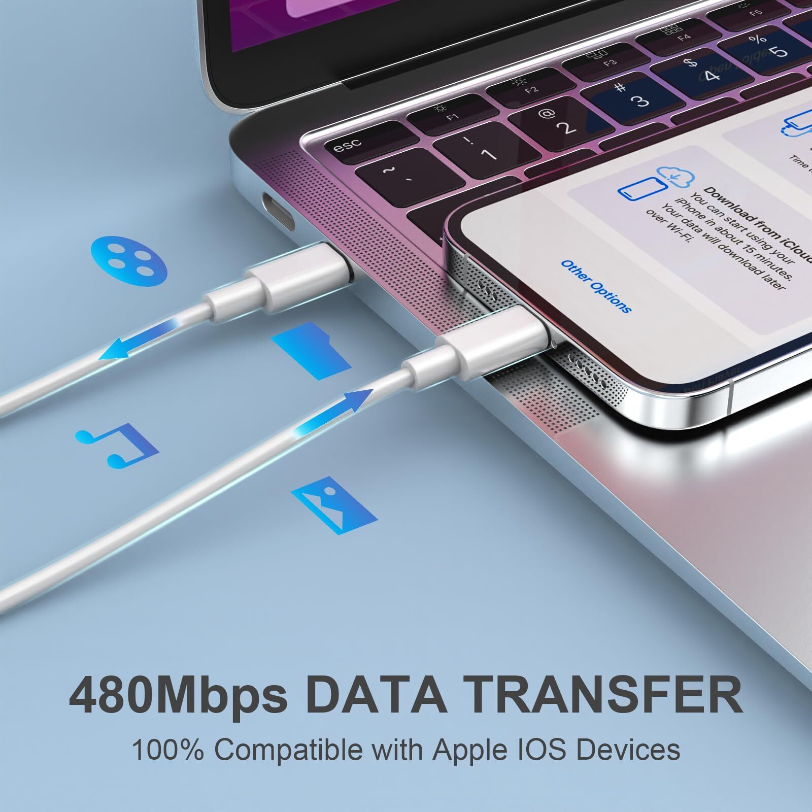2m USB-C to Lightning Cable