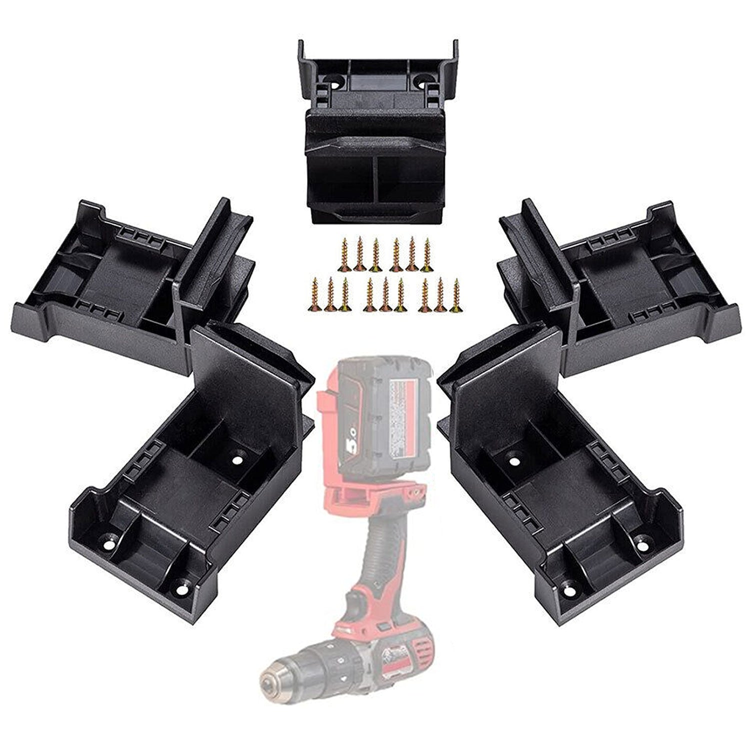 5 Pack 2-in-1 Tool & Battery Holder Compatible with DeWalt Milwaukee