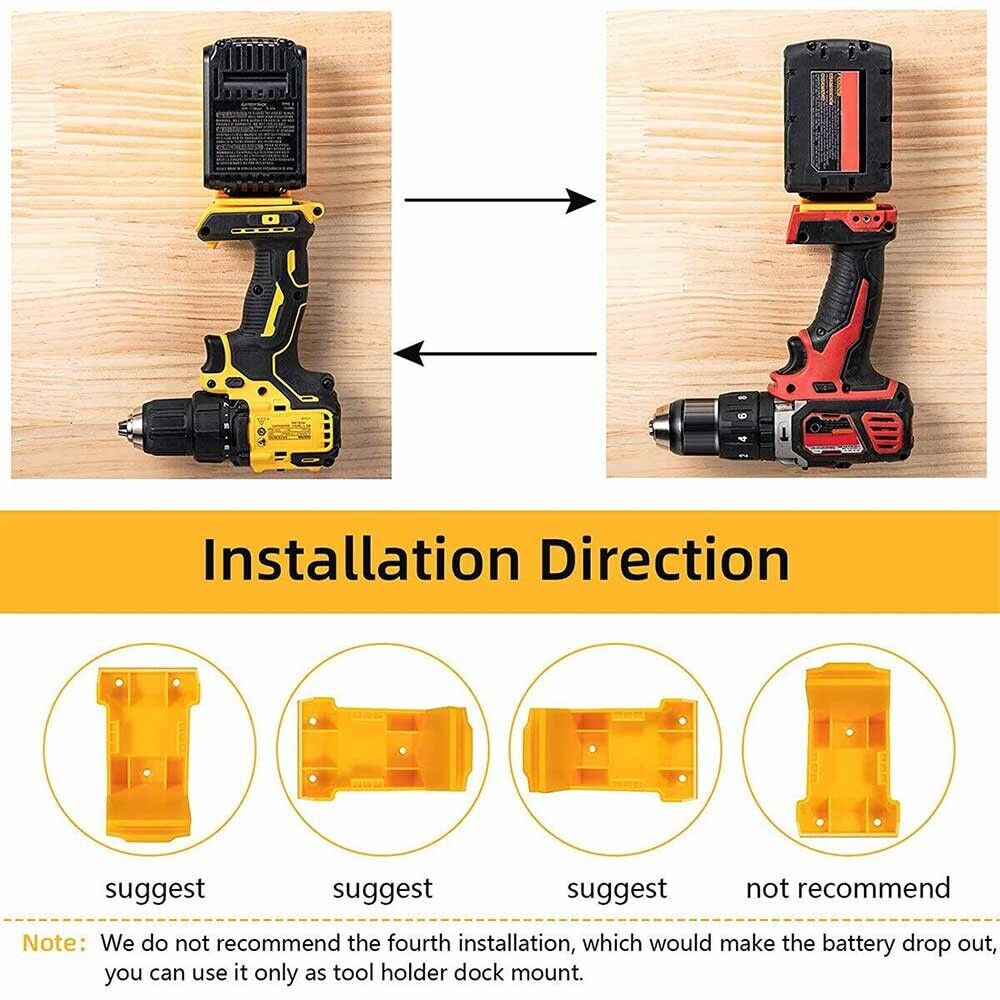 5 Pack 2-in-1 Tool & Battery Holder Compatible with DeWalt Milwaukee