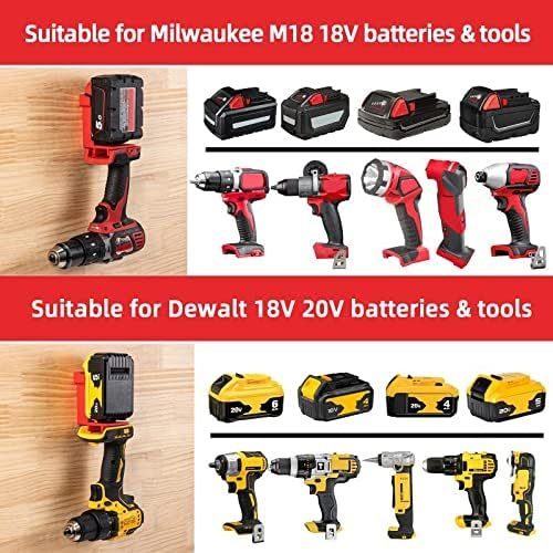 5 Pack 2-in-1 Tool & Battery Holder Compatible with DeWalt Milwaukee