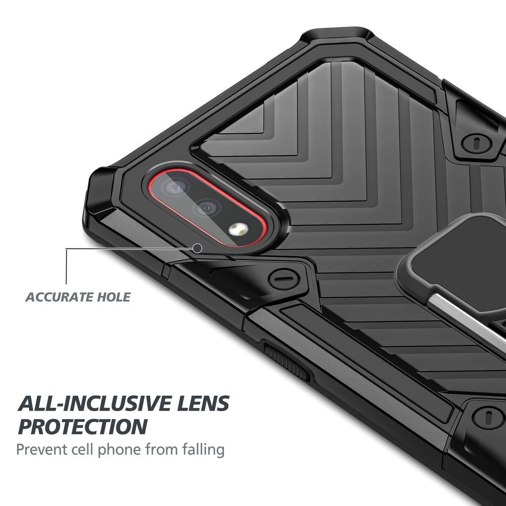 Samsung Galaxy A01 Rugged Tough Case Shockproof Hybrid Cover BLACK