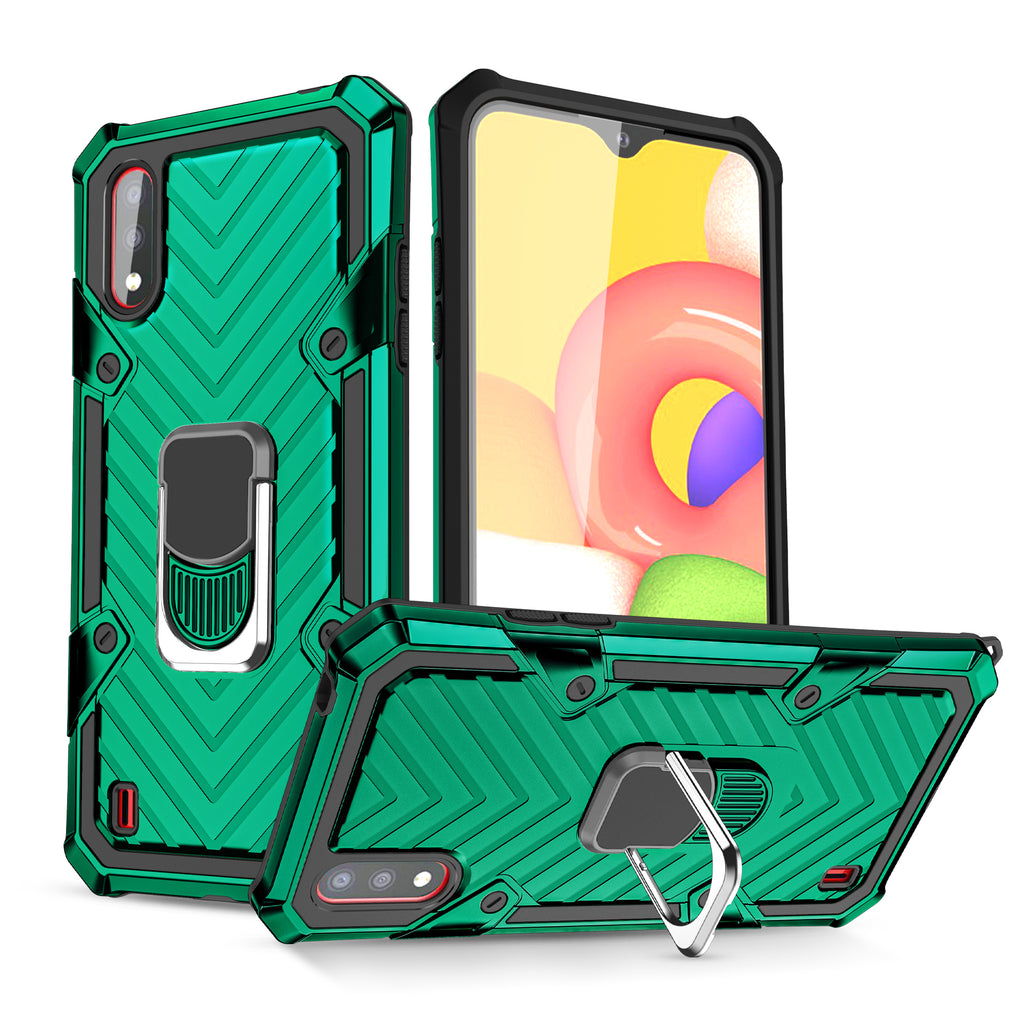 Samsung Galaxy A01 Rugged Tough Case Shockproof Hybrid Cover DARK GREEN