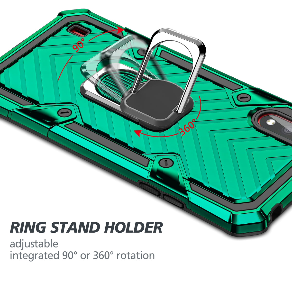 Samsung Galaxy A01 Rugged Tough Case Shockproof Hybrid Cover DARK GREEN