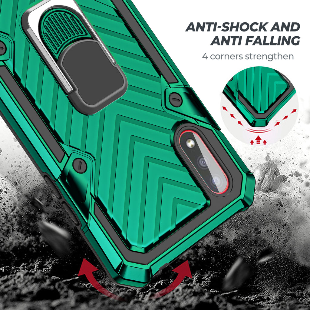 Samsung Galaxy A01 Rugged Tough Case Shockproof Hybrid Cover DARK GREEN
