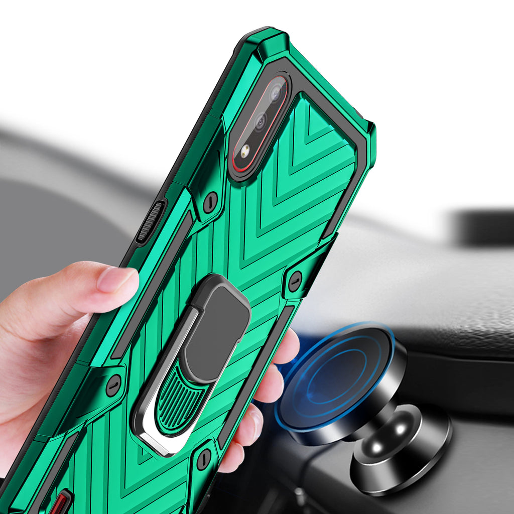 Samsung Galaxy A01 Rugged Tough Case Shockproof Hybrid Cover DARK GREEN