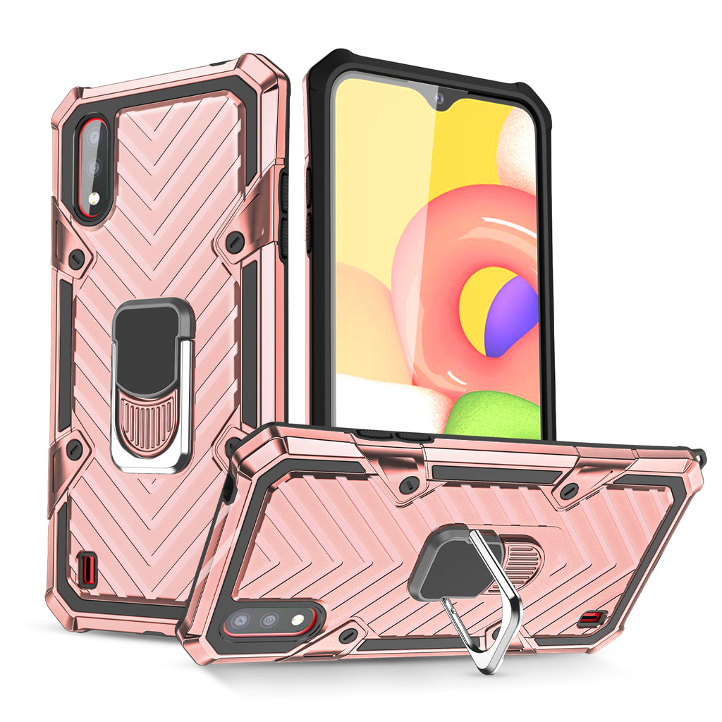 Samsung Galaxy A01 Rugged Tough Case Shockproof Hybrid Cover PINK