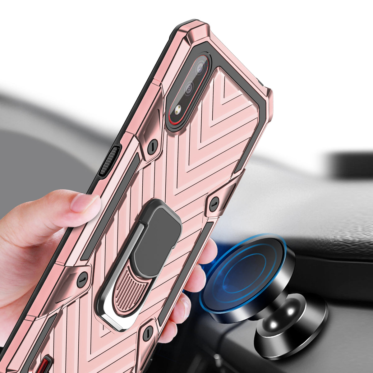 Samsung Galaxy A01 Rugged Tough Case Shockproof Hybrid Cover PINK