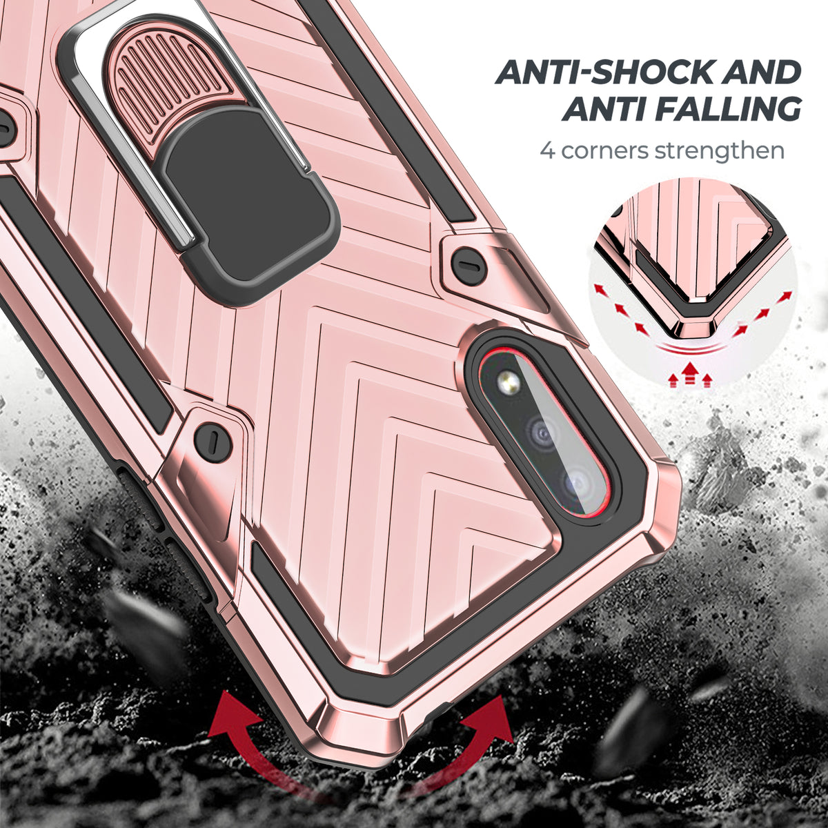 Samsung Galaxy A01 Rugged Tough Case Shockproof Hybrid Cover PINK