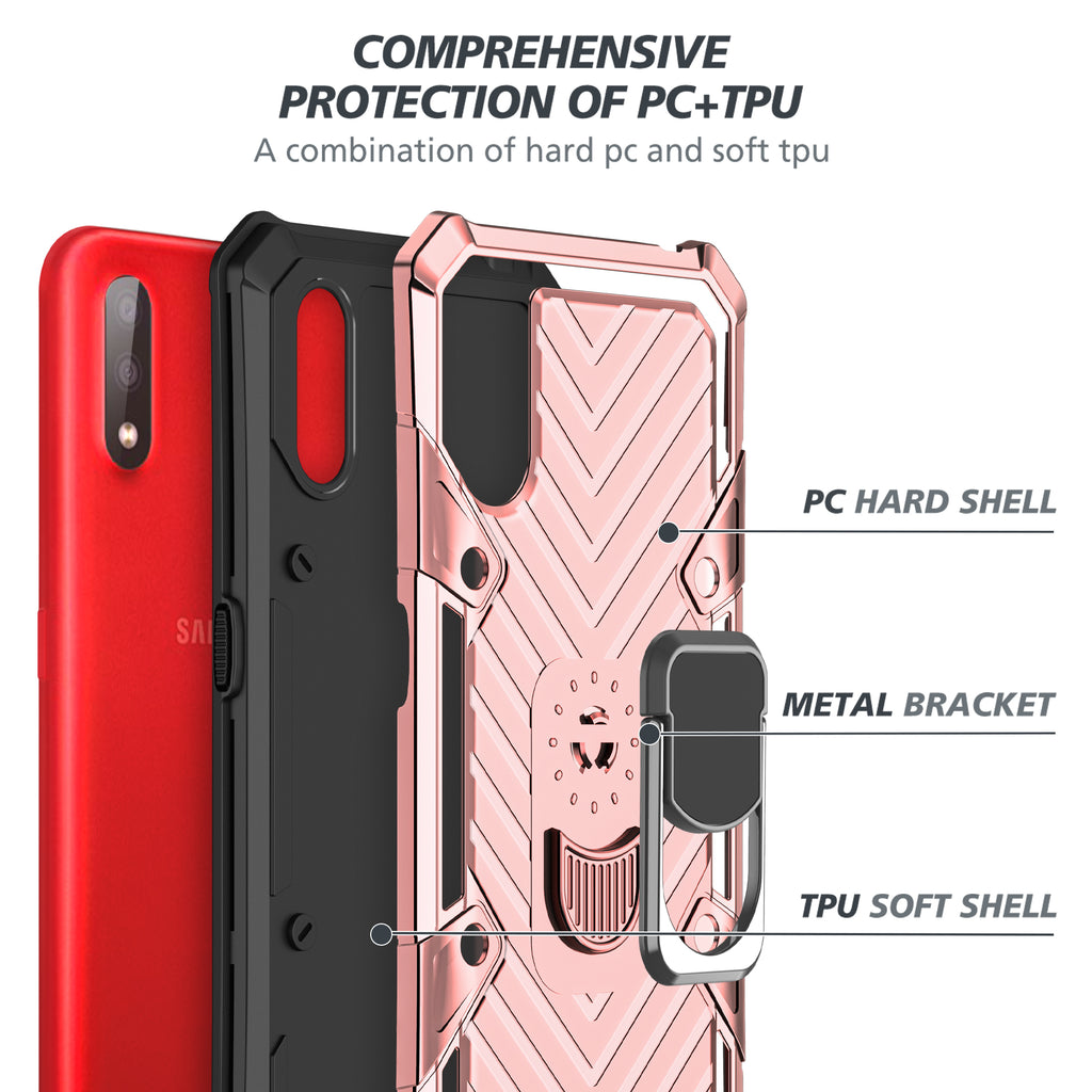 Samsung Galaxy A01 Rugged Tough Case Shockproof Hybrid Cover PINK