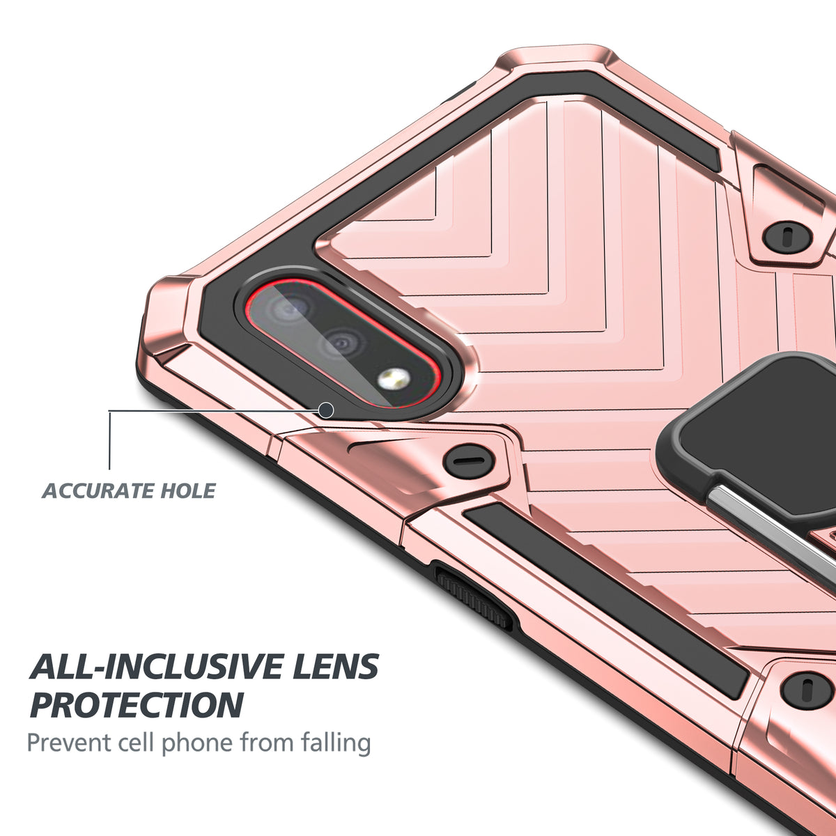 Samsung Galaxy A01 Rugged Tough Case Shockproof Hybrid Cover PINK