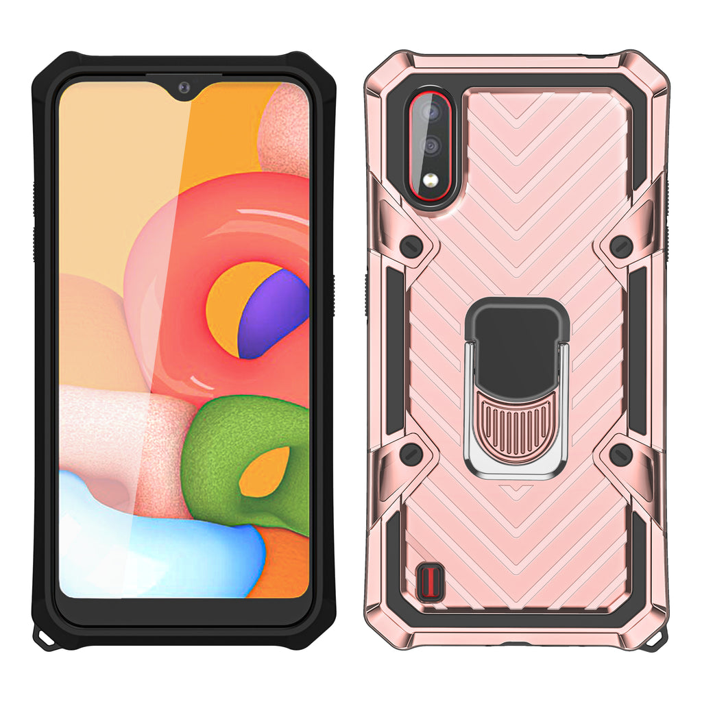 Samsung Galaxy A01 Rugged Tough Case Shockproof Hybrid Cover PINK