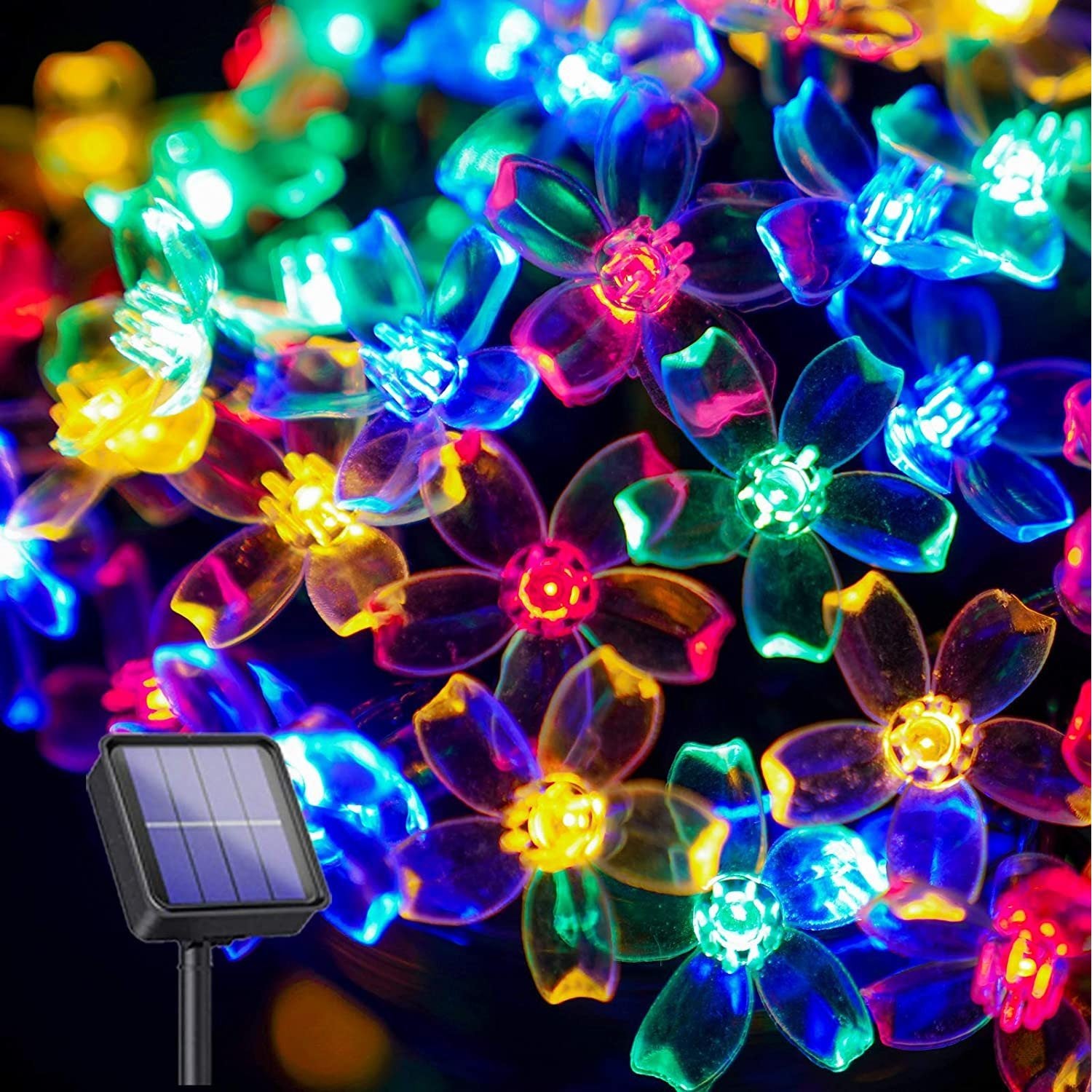 7m 50LEDs Solar Cherry Blossom Lights Waterproof Outdoor Solar Garden Fairy String Lights