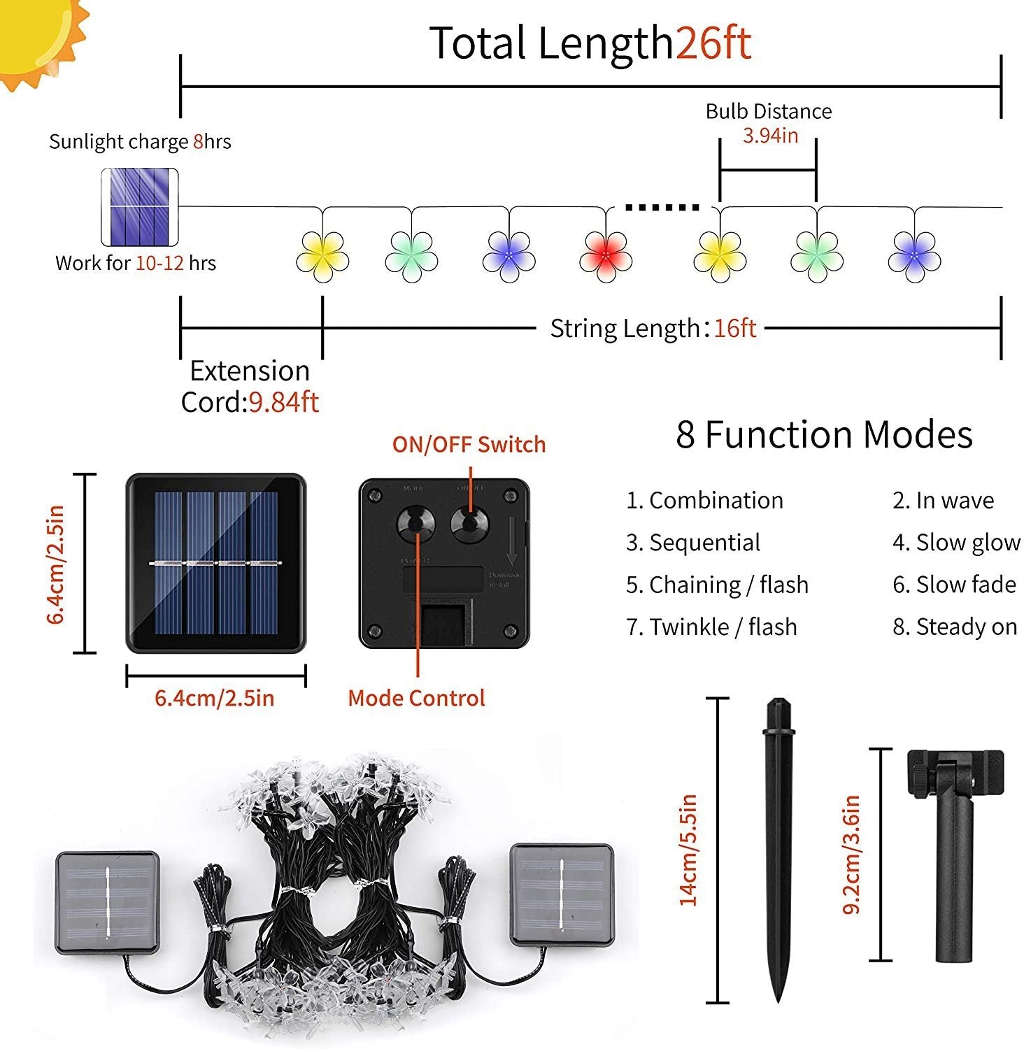 Cherry Blossom Solar Powered Outdoor LED Garden Light(50LED)