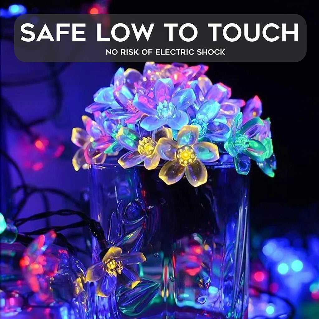 7m 50LEDs Solar Cherry Blossom Lights Waterproof Outdoor Solar Garden Fairy String Lights