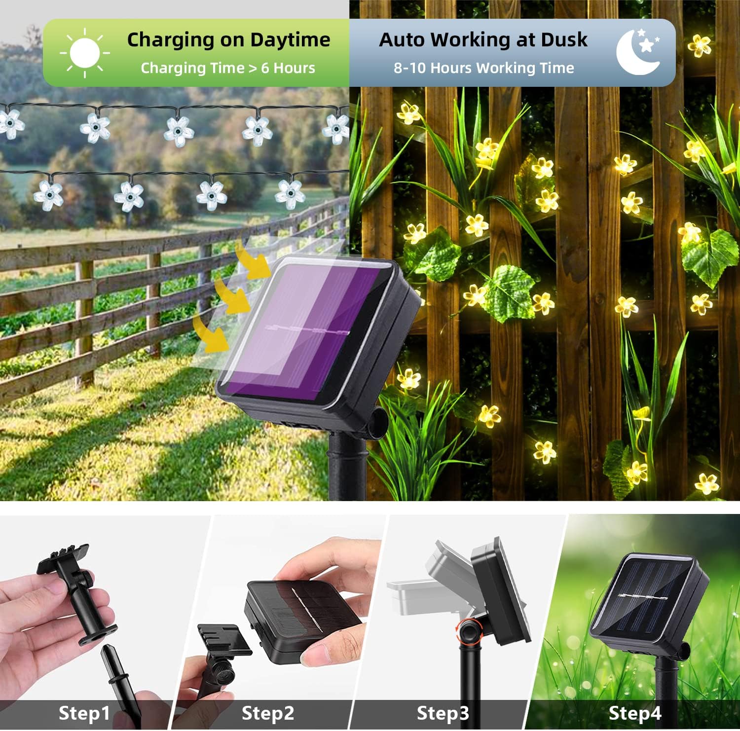 Cherry Blossom Solar Powered Outdoor LED Garden Light(50LED)