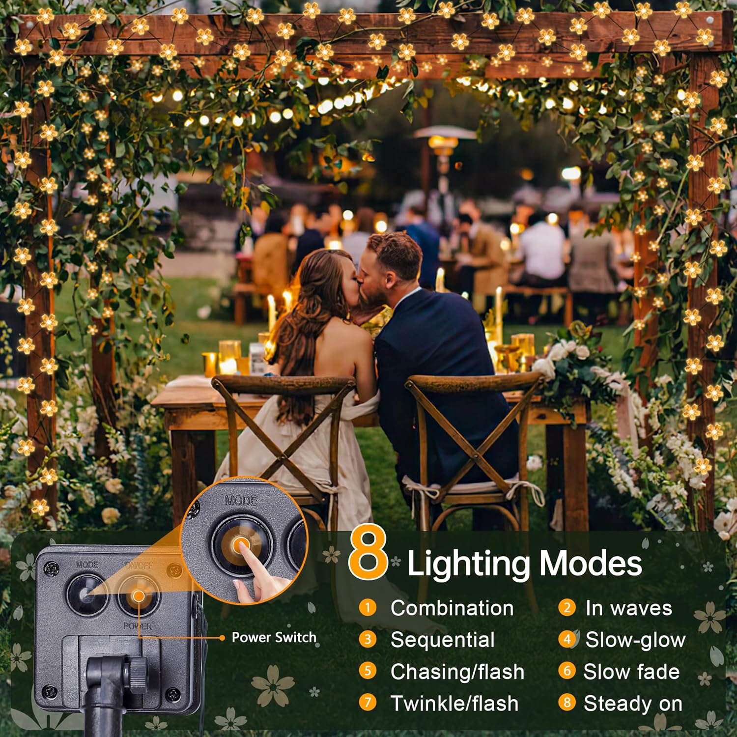 Cherry Blossom Solar Powered Outdoor LED Garden Light(50LED)