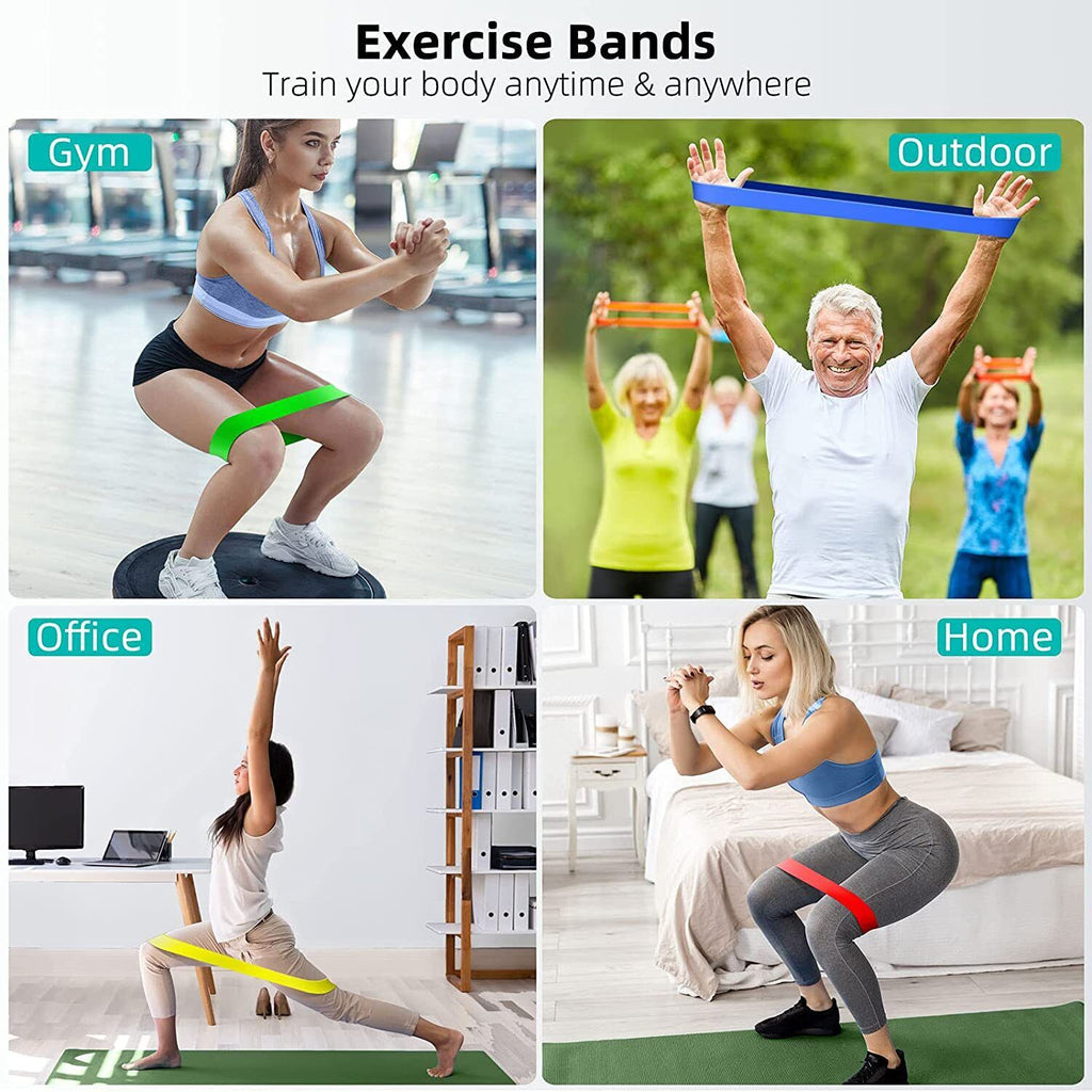 Set of 5 Resistance Bands for Exercise & Strength Training - Premium Elastic Bands for Fitness, Yoga, Pilates, and Home Workouts