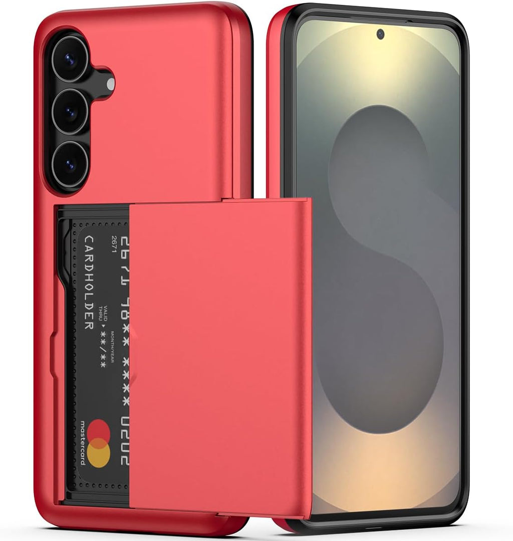 Samsung Galaxy A36 Shockproof Wallet Case Card Cover RED