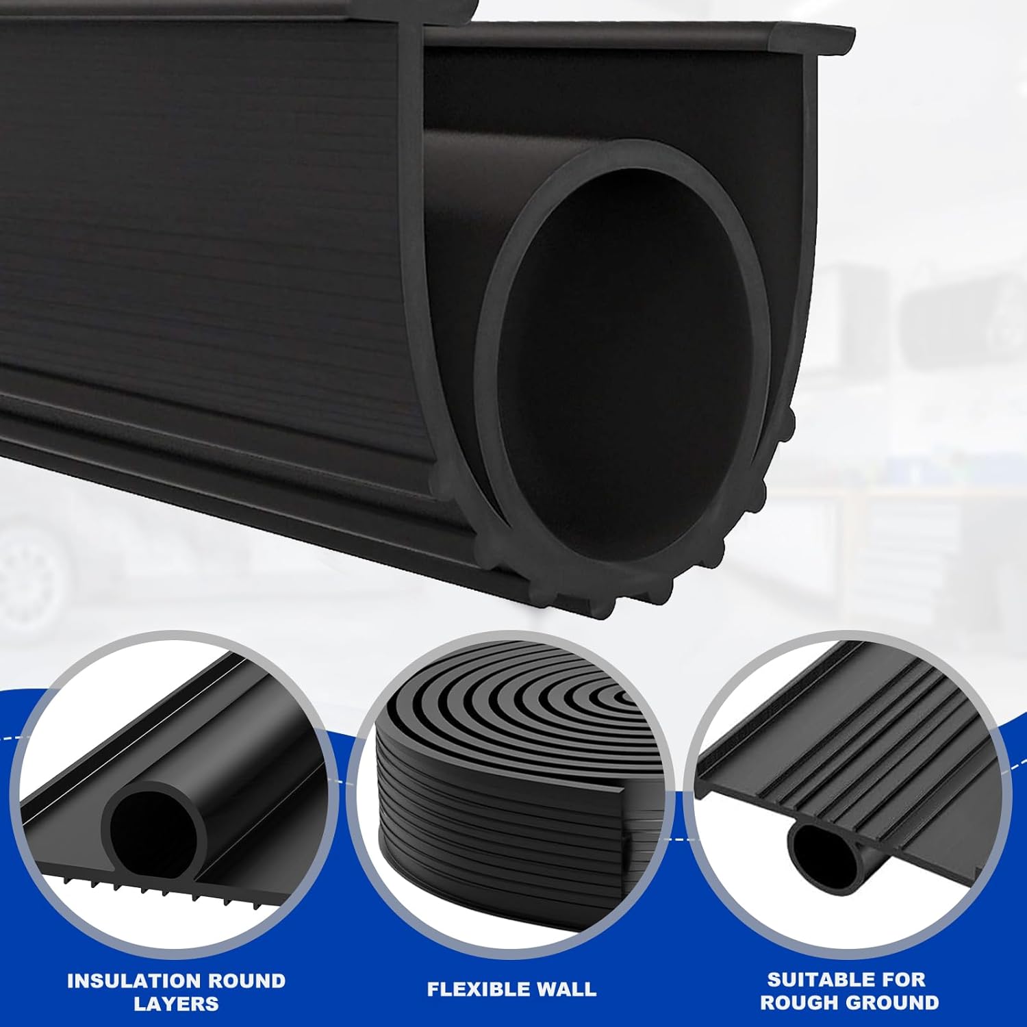 6M Garage Door Seal - Weatherproof Bottom Seal PVC Rubber Garage Door Threshold Seal