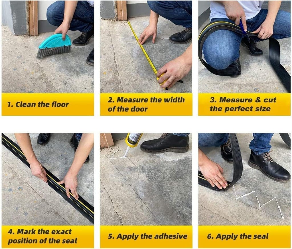 6M Garage Door Seal - Weatherproof Bottom Seal PVC Rubber Garage Door Threshold Seal