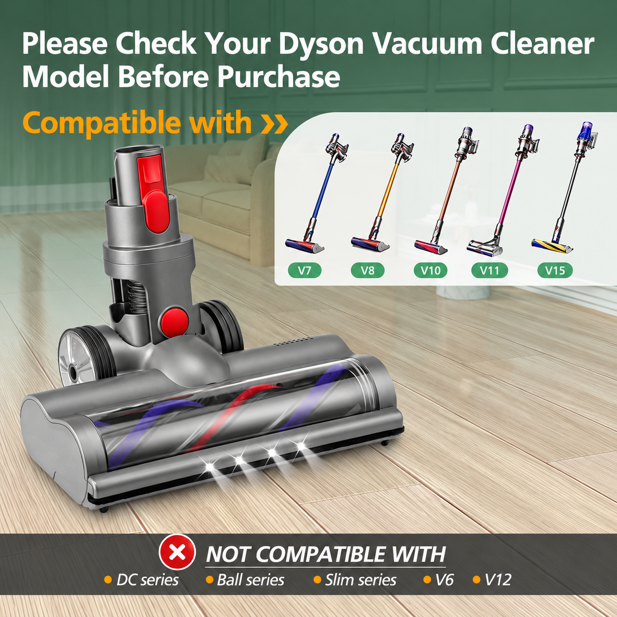 Dysons V7 V8 V10 V11 V15 Vacuum Cleaners Brush Head