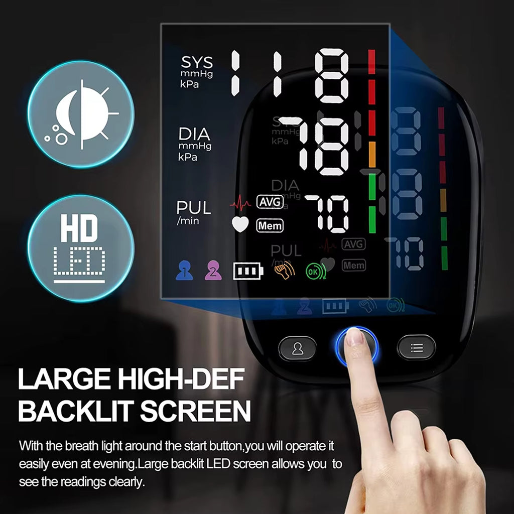 Digital BP Monitor Upper Arm Blood Pressure Machine Voice Function