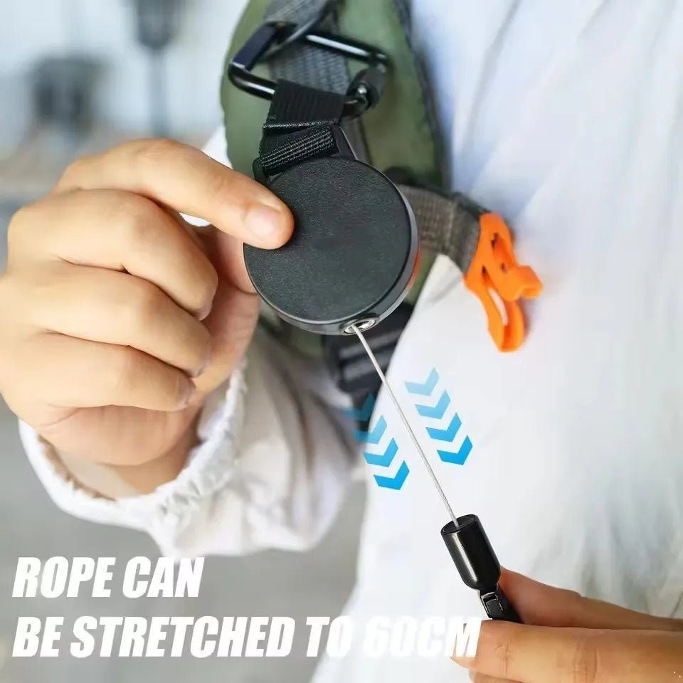 1Pcs Retractable Anti-Theft Phone Tether Wrist Strap 60cm Locking Clip for Travel Hiking Outdoor Activities