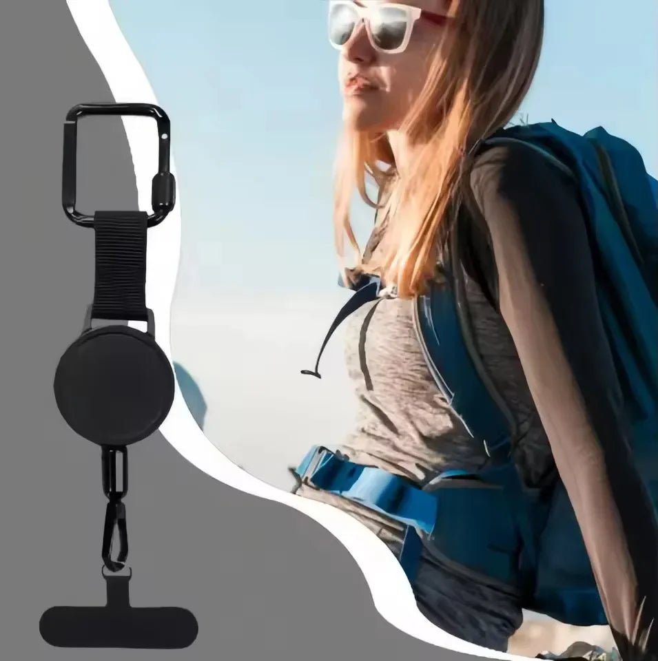 1Pcs Retractable Anti-Theft Phone Tether Wrist Strap 60cm Locking Clip for Travel Hiking Outdoor Activities