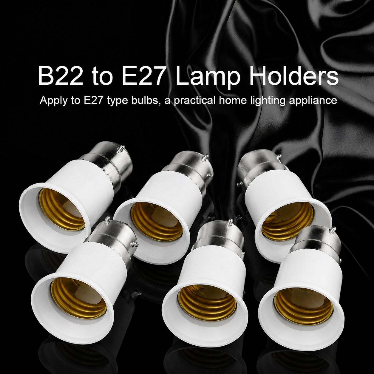 6PCS B22 to E27 Bulb Adapter Bayonet to Screw Light Socket Converter