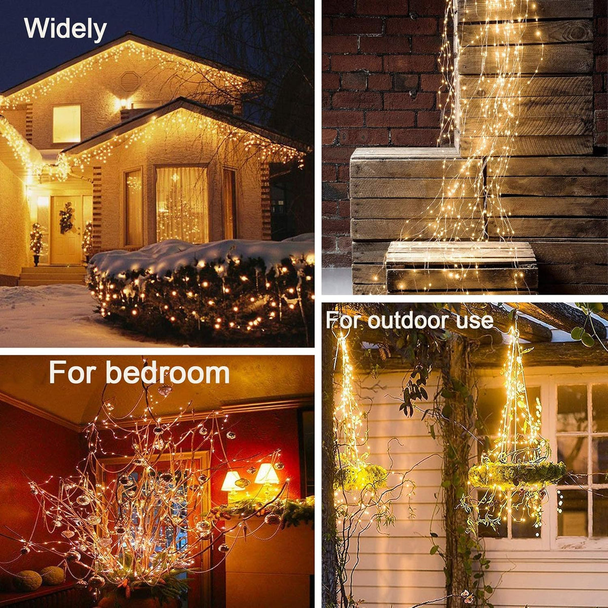 200 LED Waterfall String Fairy Light Christmas Light - Warm White