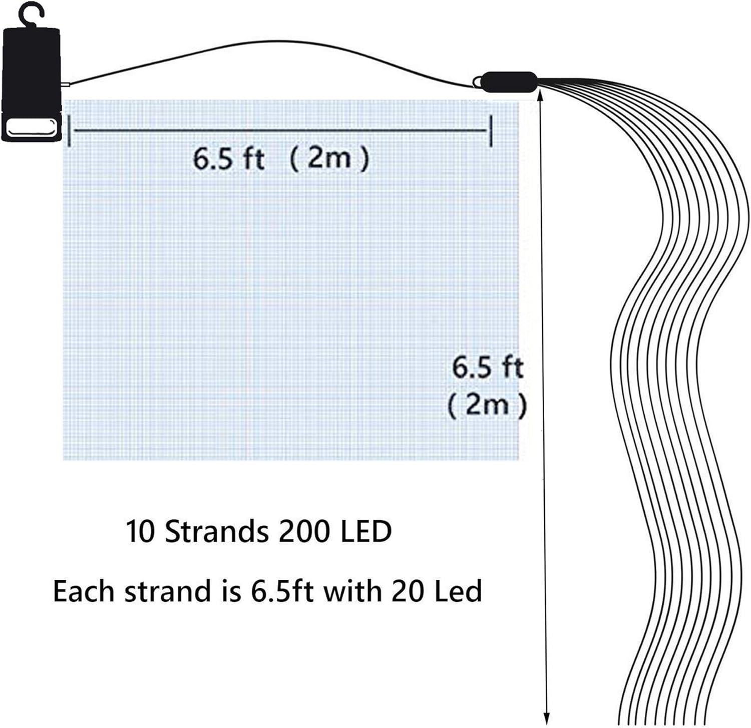 200 LED Waterfall String Fairy Light Christmas Light - Multi Colour