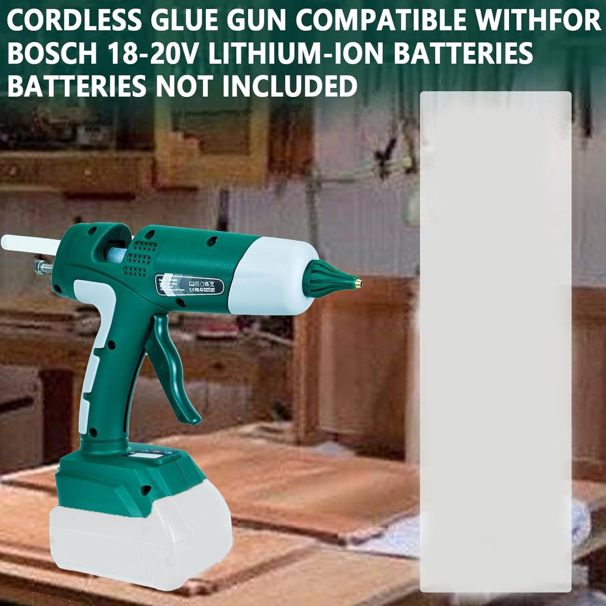 Cordless Hot Glue Gun Compatible with Bosch 18V Battery