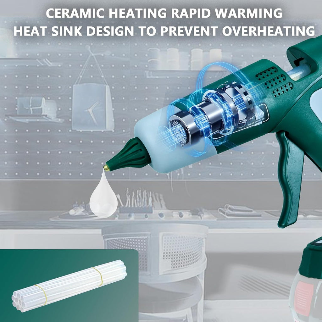 Cordless Hot Glue Gun Compatible with Bosch 18V Battery