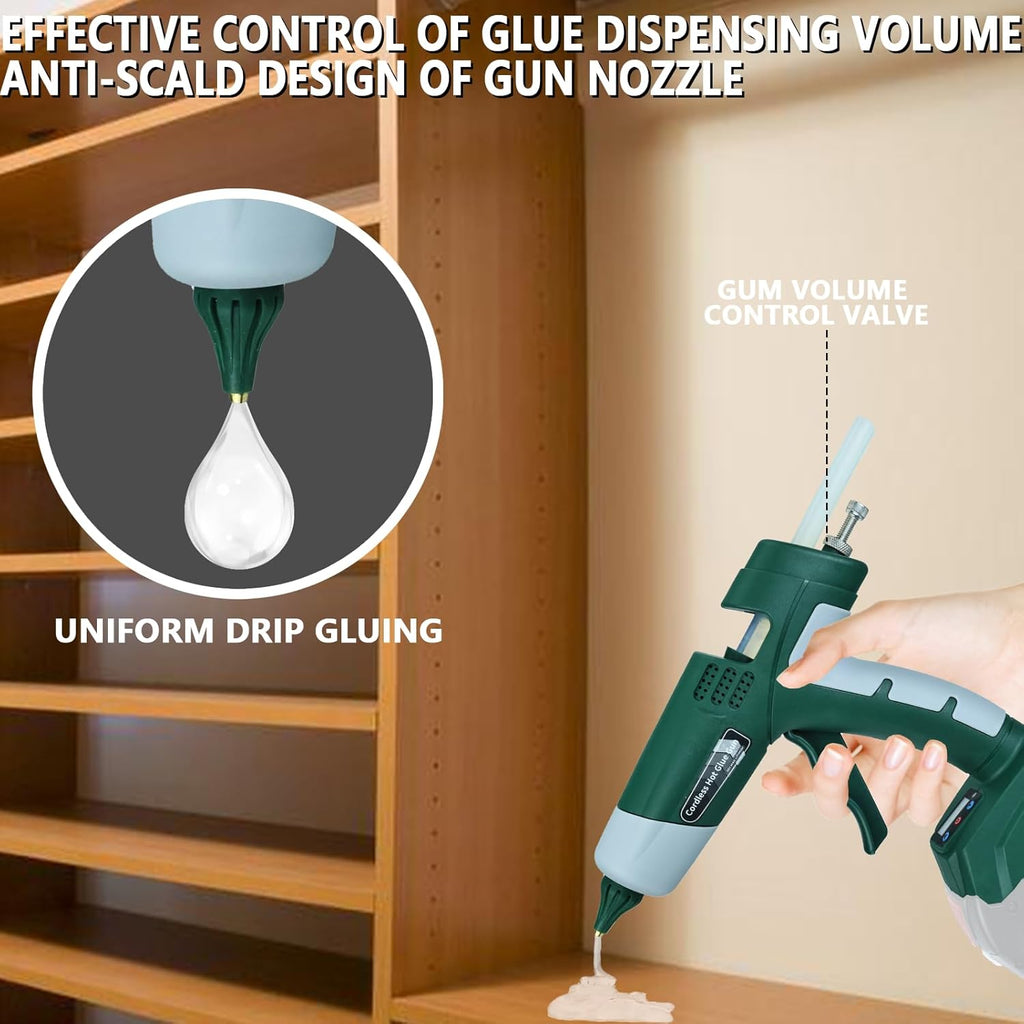 Cordless Hot Glue Gun Compatible with Bosch 18V Battery