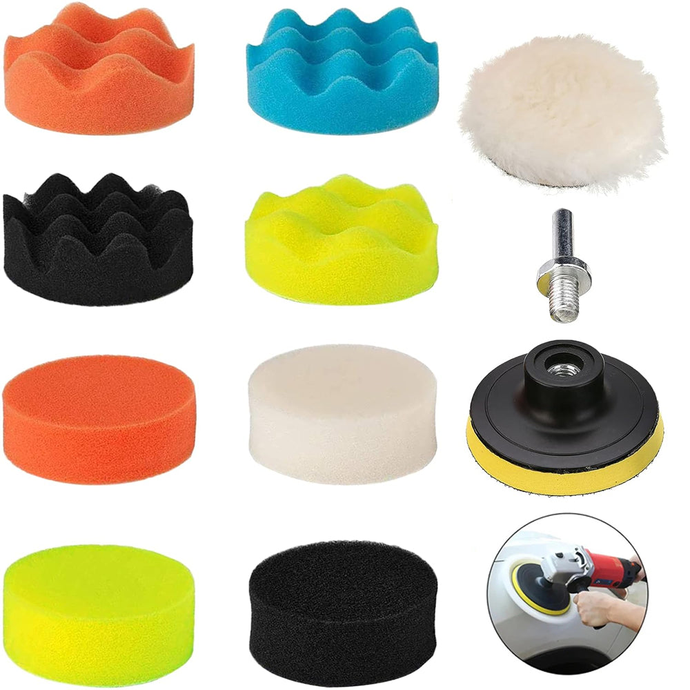 12pcs/Set Car Foam Polishing Pads Kit Buffing Polishing Waxing Foam Sponge Set Car Cleaning Pads