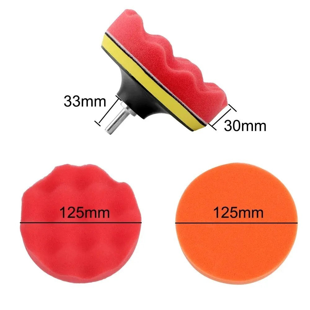 12pcs/Set Car Foam Polishing Pads Kit Buffing Polishing Waxing Foam Sponge Set Car Cleaning Pads